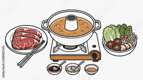 Flat design illustration of a healthy breakfast meal.