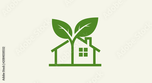 Green house with leaves growing out of it in a natural setting