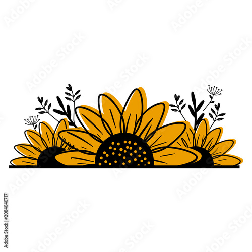 Botanical Sunflower Garden Art