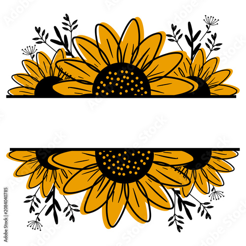 Decorative Sunflower Botanical Art