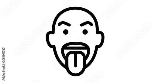 Funny Face Icon with Tongue Out - Vector Illustration