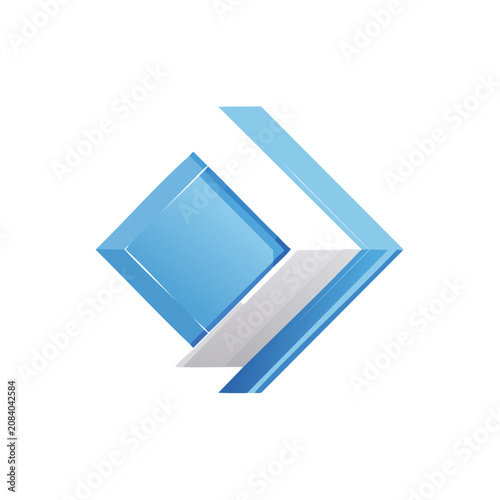 Abstract geometric diamond shape with 3D effect
