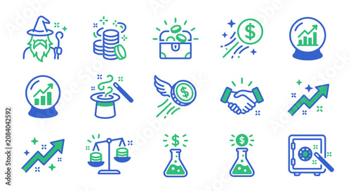 Konstfotografi Financial Magic Icons Set.