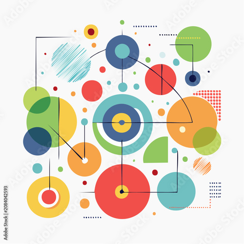 Abstract Geometric Composition with Circles and Lines