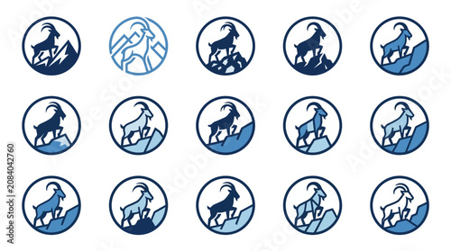 Tableau sur toile Goat mountain logo icons set.