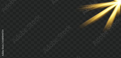 Fotografija A bright yellow light burst explodes in a dark space with abstract lines radiating outward from the center in all directions quickly