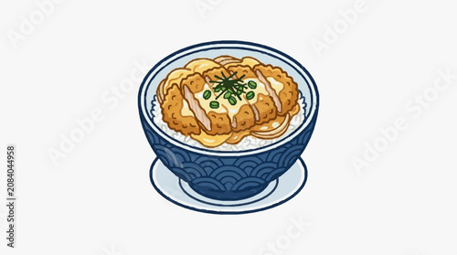 Freshly baked pizza in a blue bowl on white background.