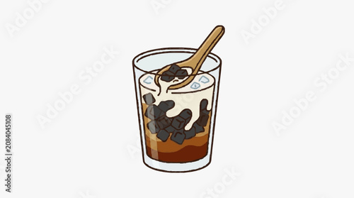 Canvastavla Glass of dark beer with foam and hop leaves.