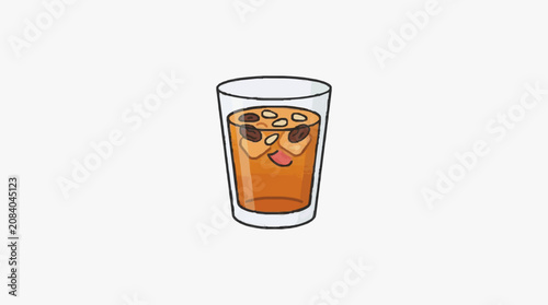 Glass of refreshing orange juice on white background.