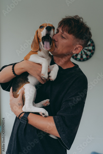 man and dog