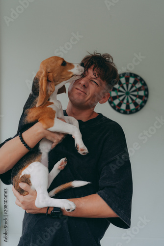 man and dog