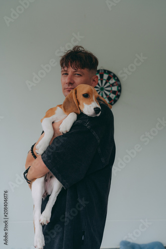 man with a dog