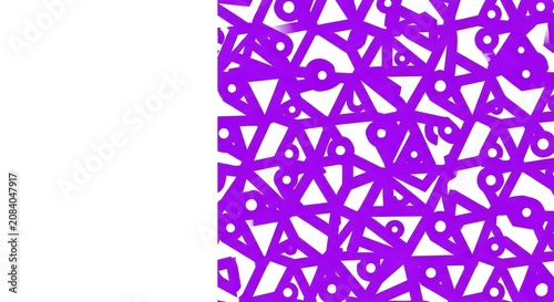Abstract purple geometric pattern with triangles and circles on white background