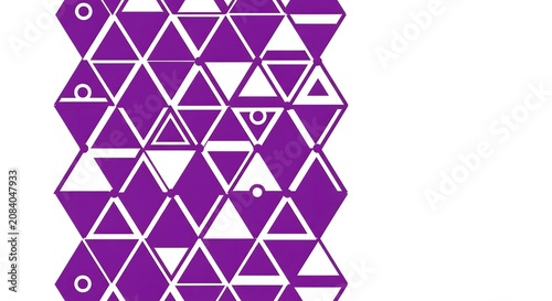 Abstract geometric purple triangle pattern on white background