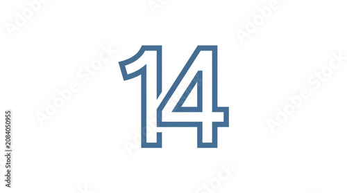 Foto Blue Number Fourteen Graphic Element.