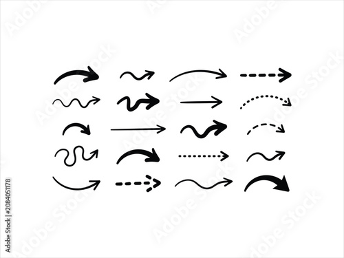 Set of hand drawn arrows
