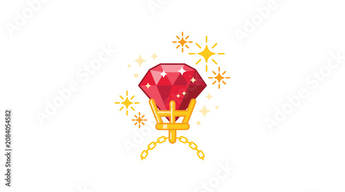 Bild auf Leinwand Large Red Diamond Jewelry Accessory.