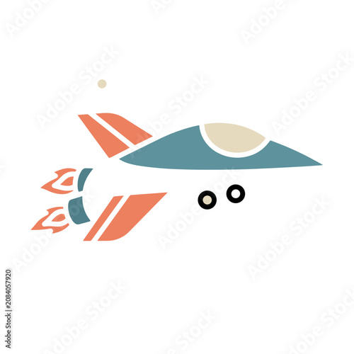 Flat illustration of a paper airplane with origami style