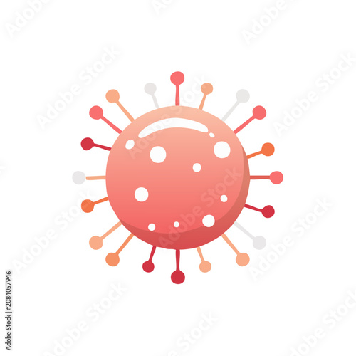 Flat illustration of a virus with spike proteins