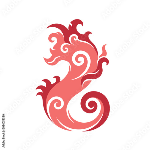 Red and pink abstract swirling design