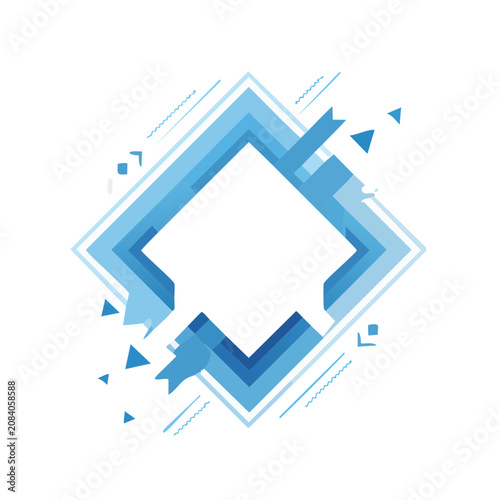 Abstract geometric diamond frame with arrows and triangles