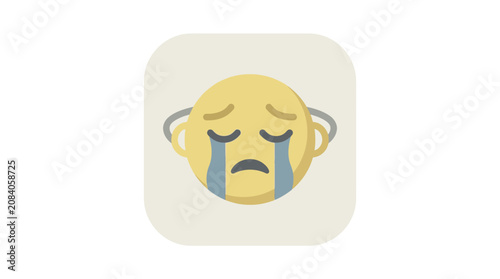 Konstfotografi Sad crying face emoticon emoji symbol.