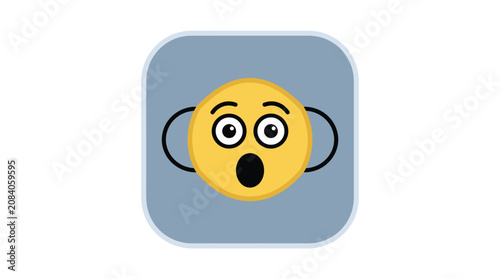 Fotografie Surprised Face Emoji Icon Graphic.