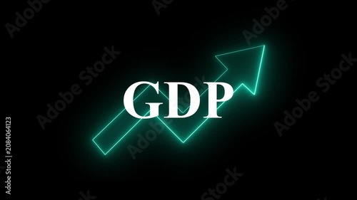 GDP growth economy finance investment market chart arrow profit trend surge GDP growth economy finance investment bar chart arrow coin stack rising optimism and challenge.4k animation.