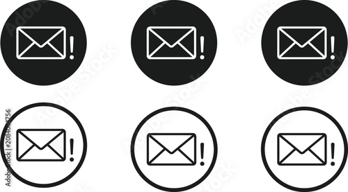 Important Email Notification Vector Icon Set for UI Design