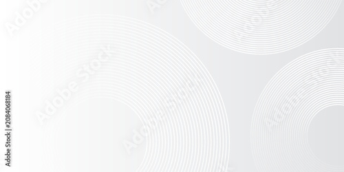 Obraz na plátně Abstract white glowing geometric lines on gray background