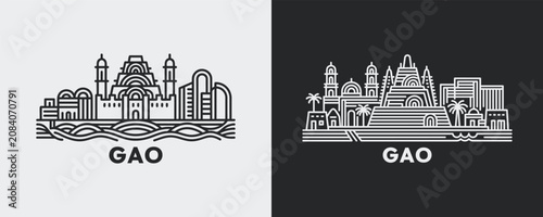 Fotografía Gao Mali Niger River Cityscape Graphic Representation