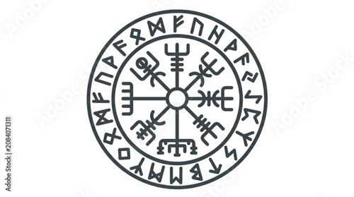 Ancient Norse Vegvisir symbol of guidance and protection.