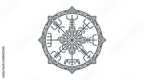 Ancient Norse Vegvisir symbol of guidance and protection.
