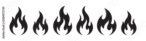 Minimalist flame shapes for creative logo design projects and gas station fuel brand identification.