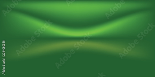 Abstract gradient podium background. Empty green 3D studio background. Clean scene for product presentation mockup template. eps 10