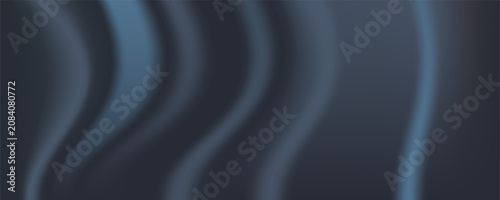 Black dark gray blue abstract elegant background. Drapery. Curtain. Fabric material. Soft folds. Wave stripe line. Gradient. Empty space. Design. Template.