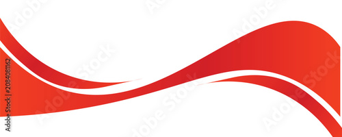Vector red line background curve element with white space for text and message design, overlapping layers, vector