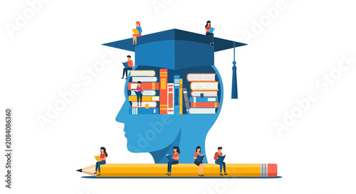 Graduation Cap on Brain.