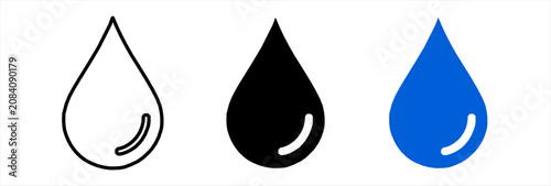 Water drop icon set.