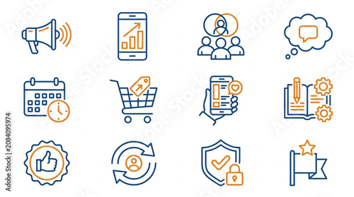Collection of Business and Marketing Icons for Digital Use.
