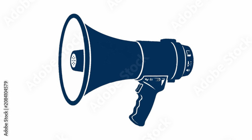 Foto Illustration of a Blue Megaphone Icon.