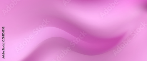 Realistic abstract pink silk background. Vector illustration of satin fabric texture with smooth drapery surface. Soft bedding material with waves pattern. Luxury bed sheet top view. Elegant textile