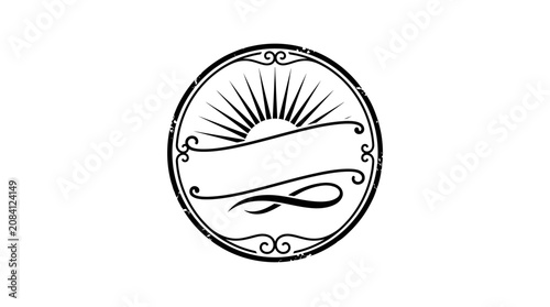 Sunrise decorative design element icon.