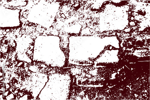 Obraz na płótnie Vector texture of cracked paving stones
