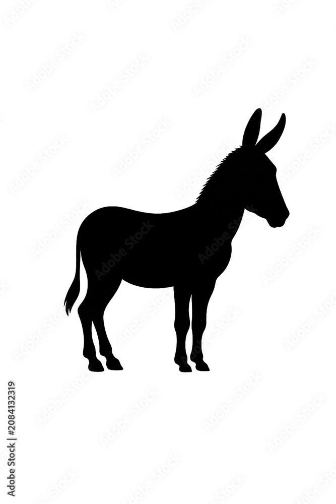 Fototapeta premium Donkey Vector Silhouette