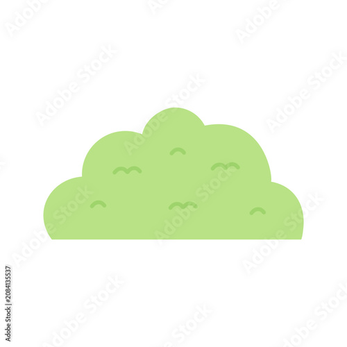 Green bush. Natural, garden, plant, landscape concepts. Flat decorative cartoon vector design isolated illustration.