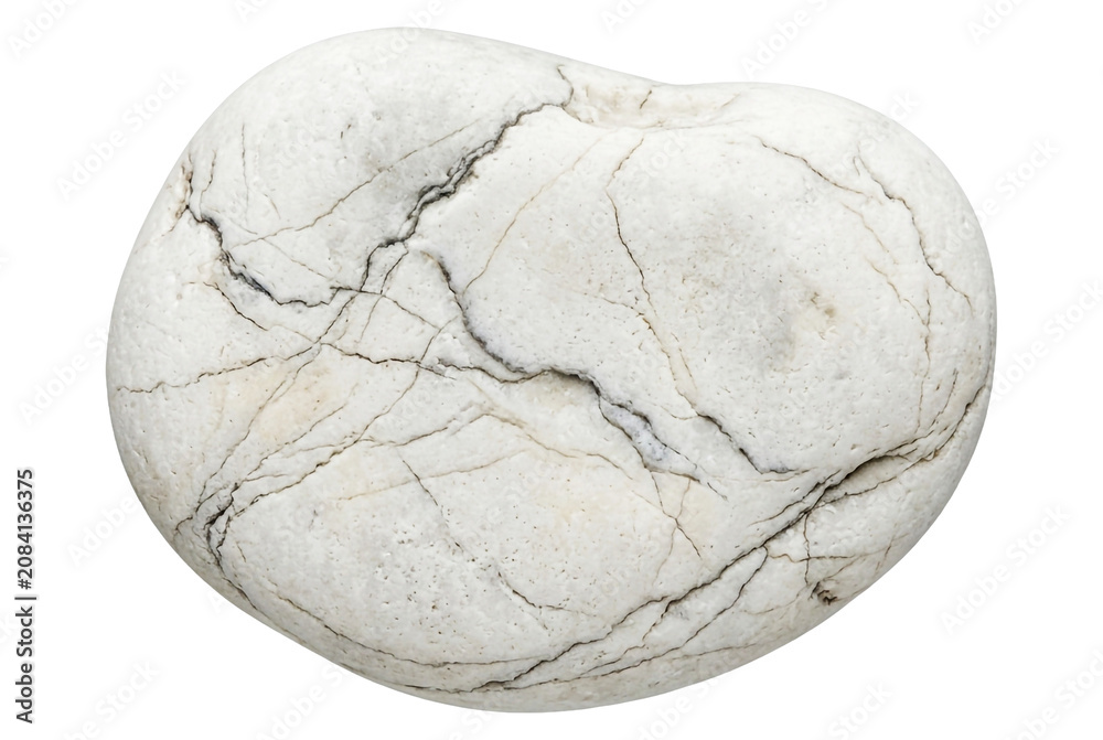 Fototapeta premium Isolated white river stone element