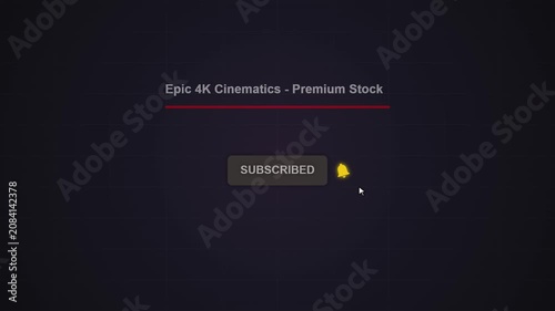 Animated subscribe button click and notification bell motion graphic
