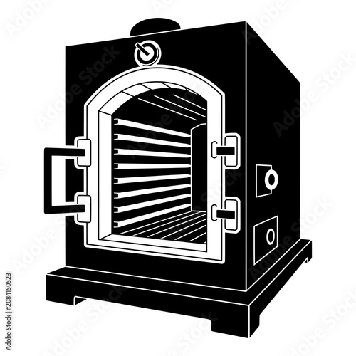 Fotografie High temperature laboratory muffle furnace vector illustration design