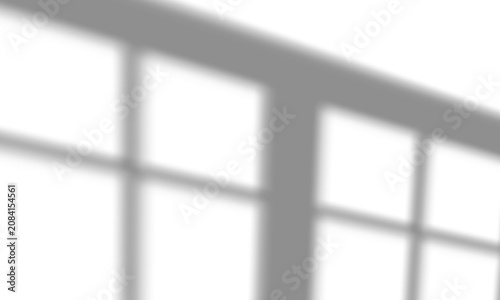 Soft window frame shadow overlay cast on transparent background